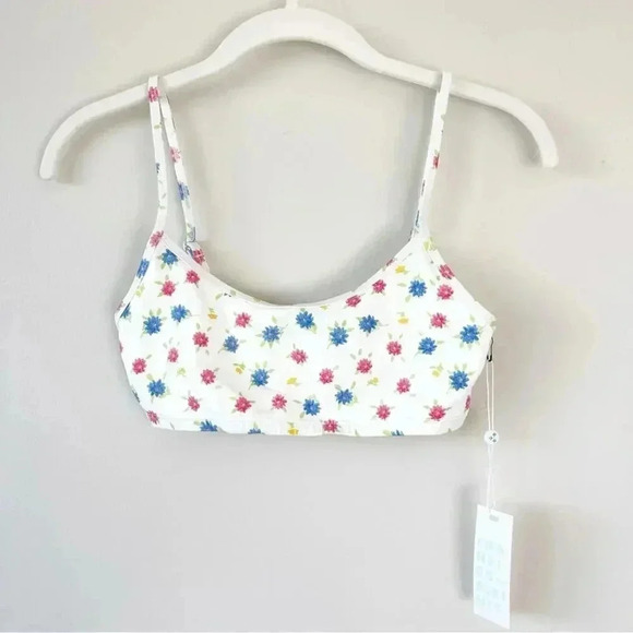 Frankie’s Bikinis Bay View Floral Bralette Bikini Top in Water Blossom Small NWT - Picture 5 of 10